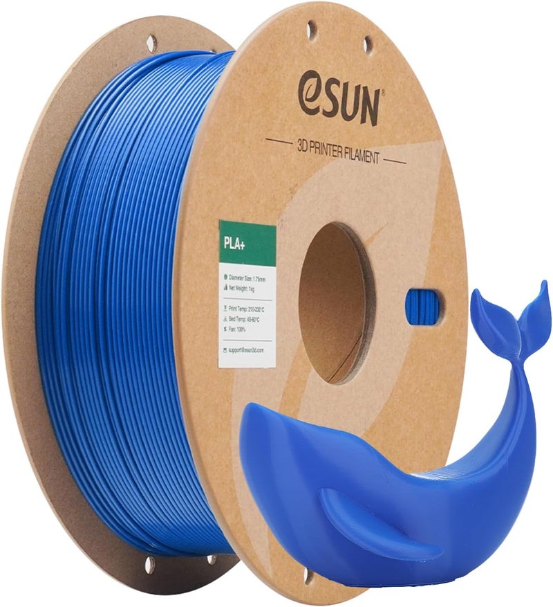 eSUN PLA+ Filament 1.75mm 1KG, 3D Printer Filament Dimensional Accuracy +/- 0.03mm, 1kg Cardboard Spool(2.2lbs) 3D Printing Filament, Fits for Most FDM 3D Printers(Blue) - Image 1